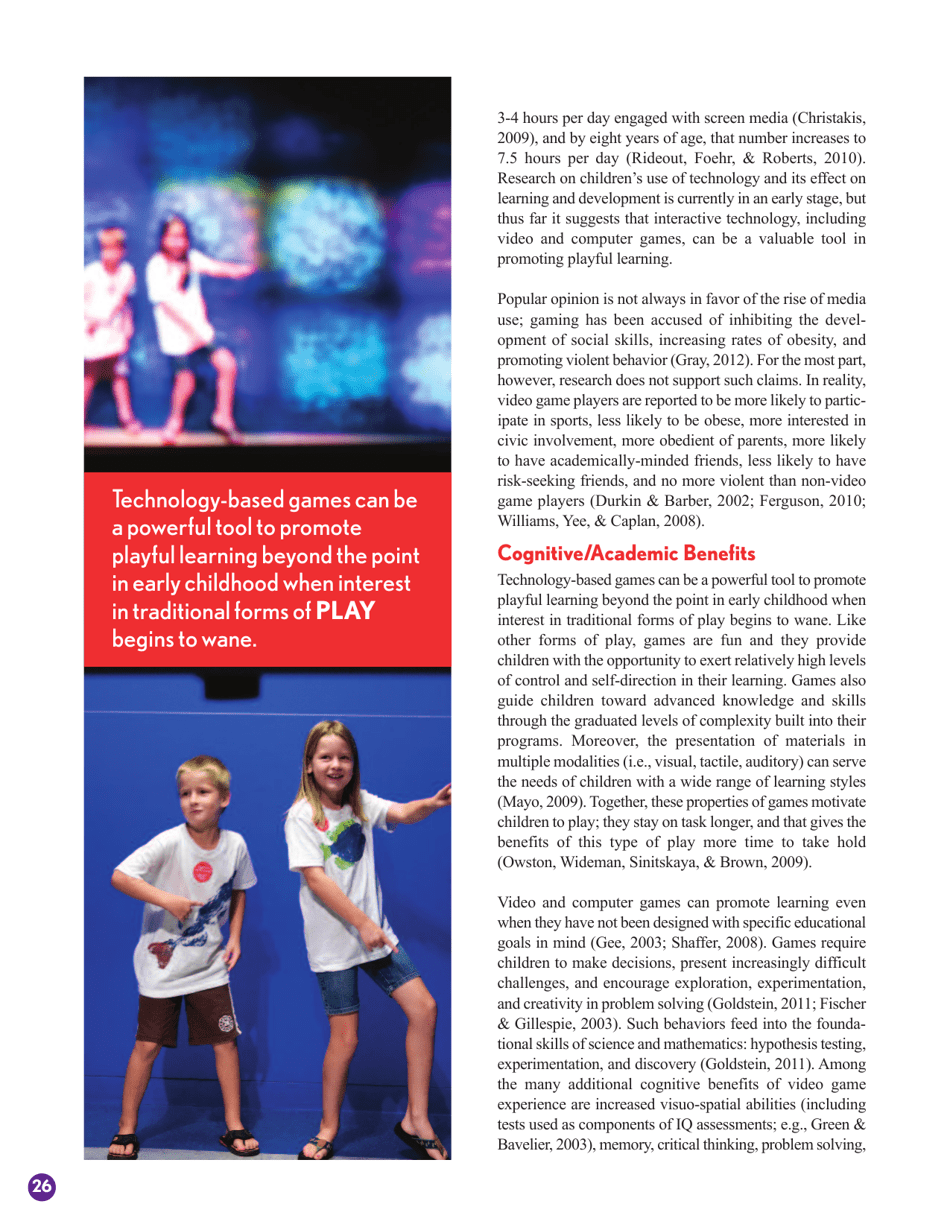 The Power of Play: a Research Summary on Play and Learning - Dr. Rachel E., Page 26