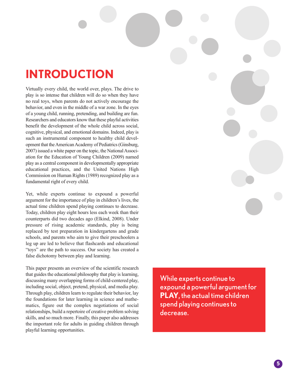 The Power of Play: a Research Summary on Play and Learning - Dr. Rachel E., Page 5
