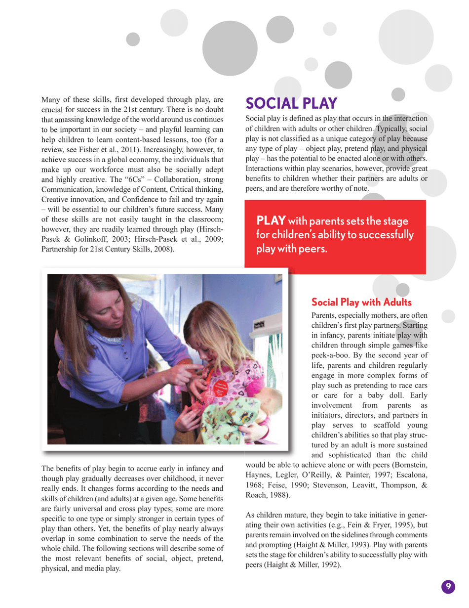 The Power of Play: a Research Summary on Play and Learning - Dr. Rachel E., Page 9