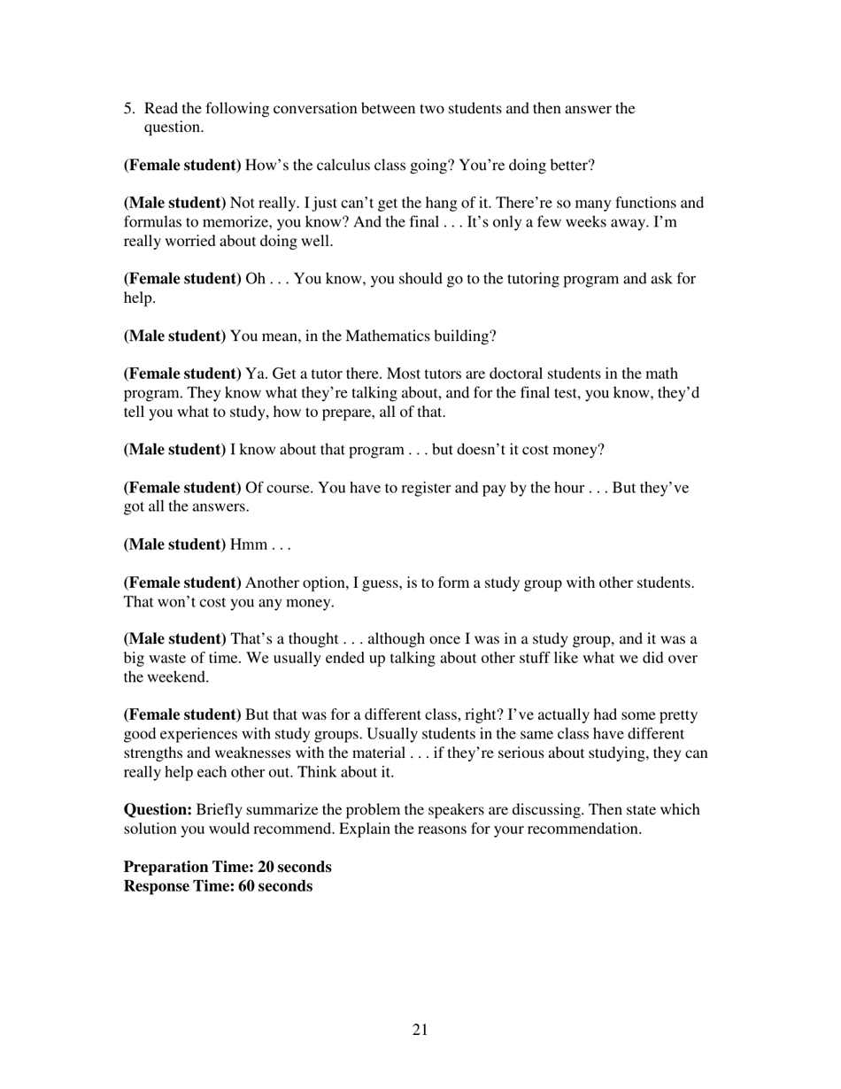 Toefl Ibt Test Questions: Reading Section - Educational Testing Service, Page 21