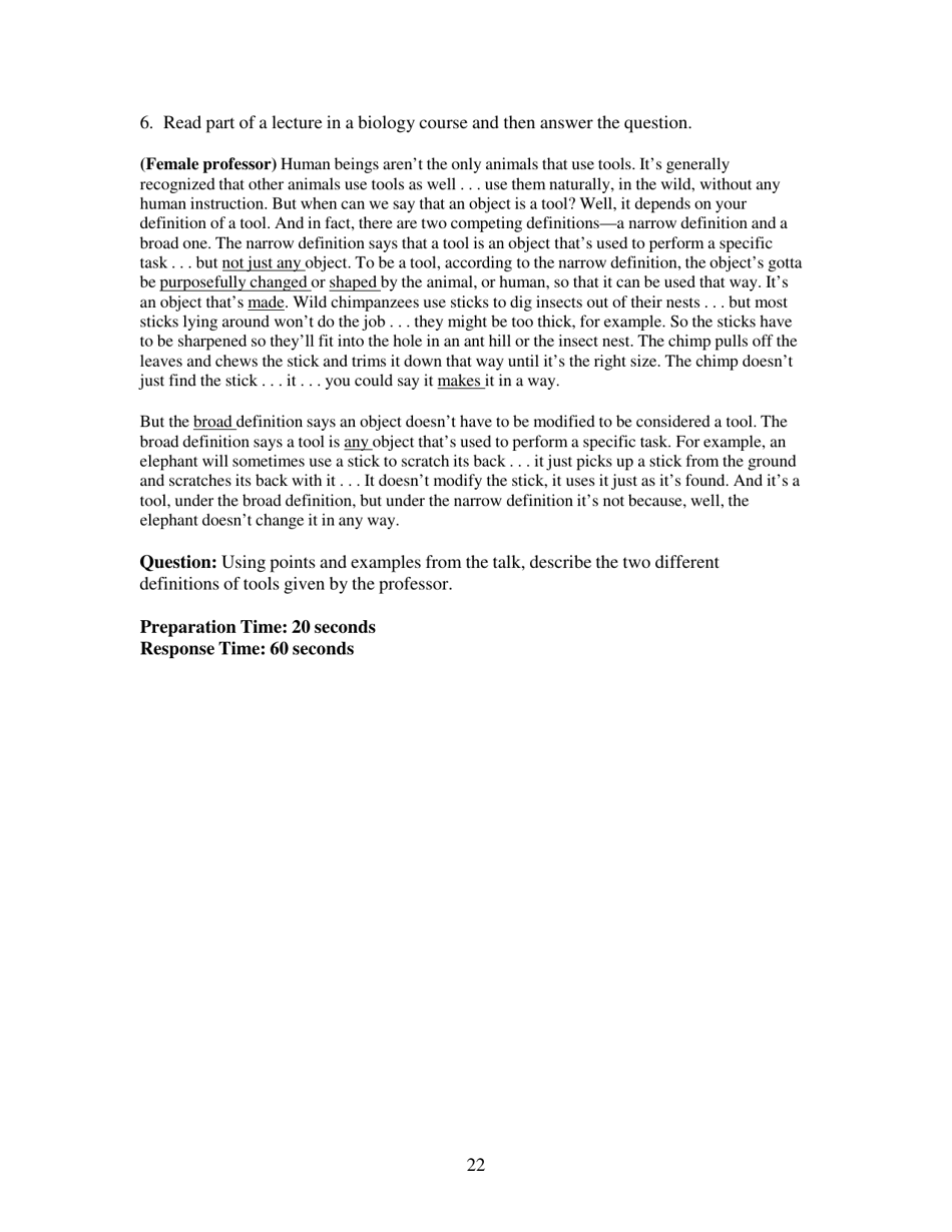 Toefl Ibt Test Questions: Reading Section - Educational Testing Service, Page 22