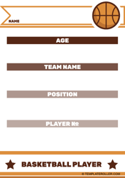 Document preview: Basketball Card Template - Lines