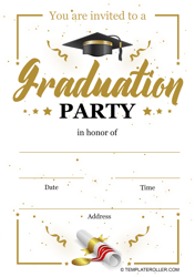 &quot;Graduation Party Invitation Template - White&quot;