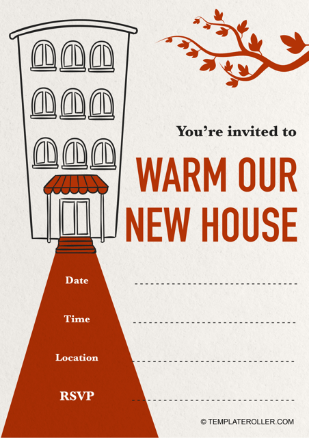 Housewarming Party Invitation Template - Home Download Pdf