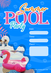 Document preview: Pool Party Invitation Template - Summer