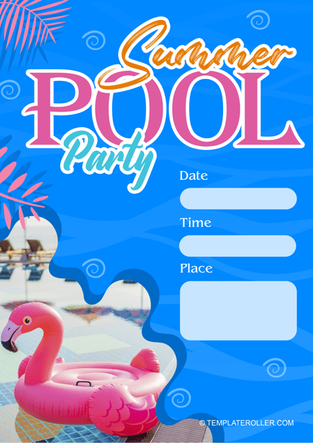 Pool Party Invitation Template - Summer Download Pdf