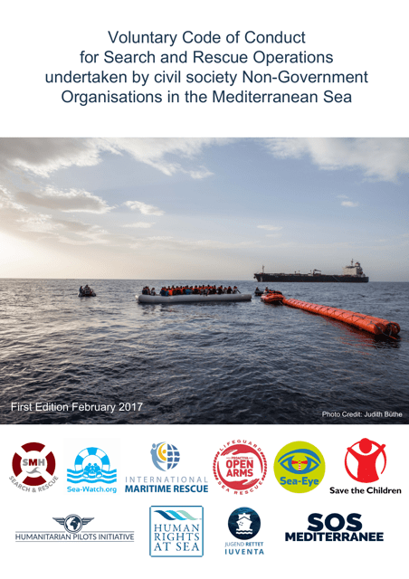Voluntary Code of Conduct for Search and Rescue Operations Undertaken by Civil Society Non-government Organisations in the Mediterranean Sea
