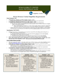 Document preview: Quick Reference Guide - NCAA Eligibility Center