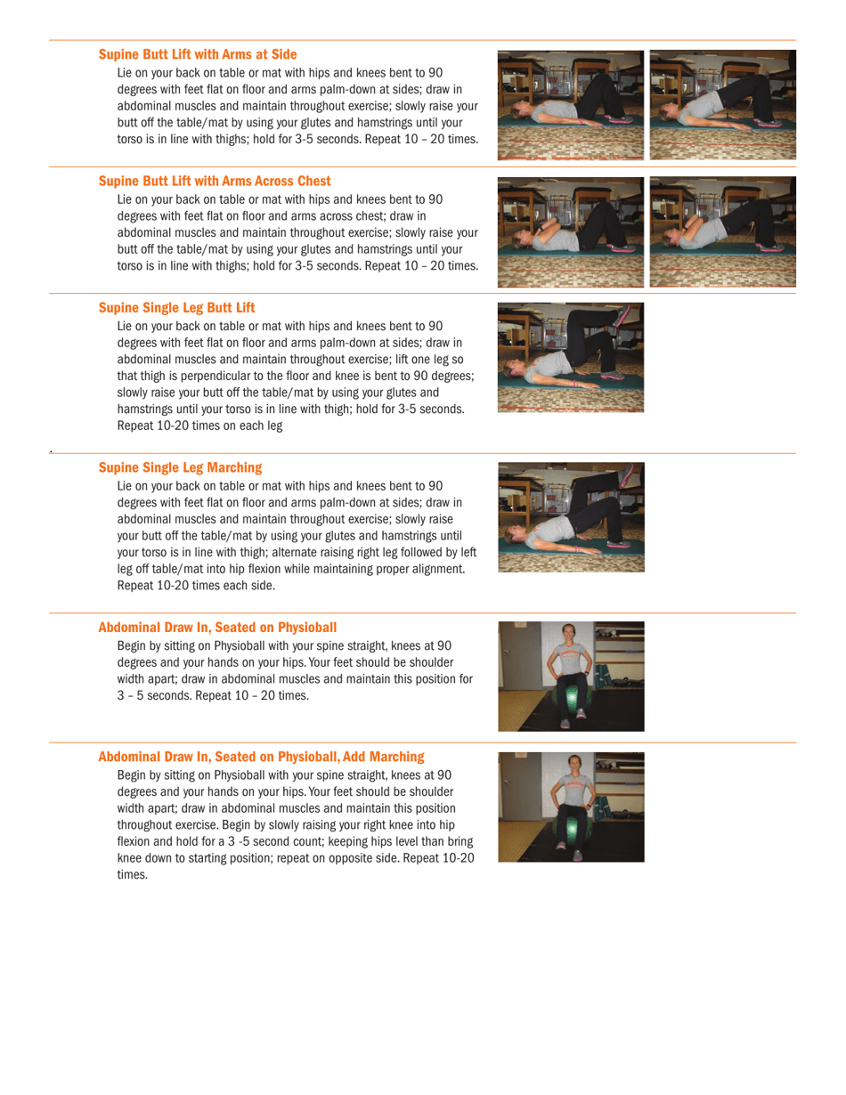 Lumbar/Core Strength and Stability Exercises Download Printable PDF