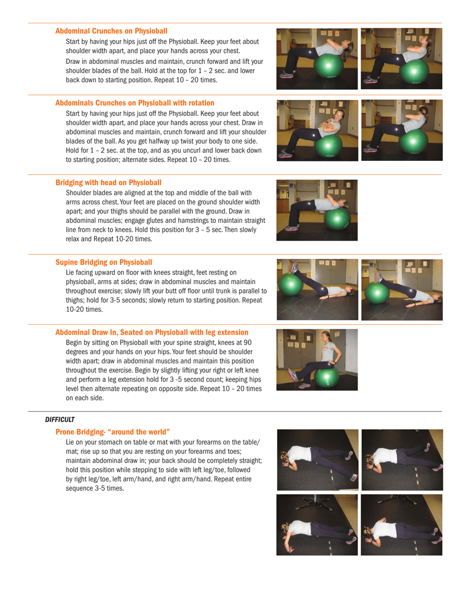 Lumbar/Core Strength and Stability Exercises Download Printable PDF
