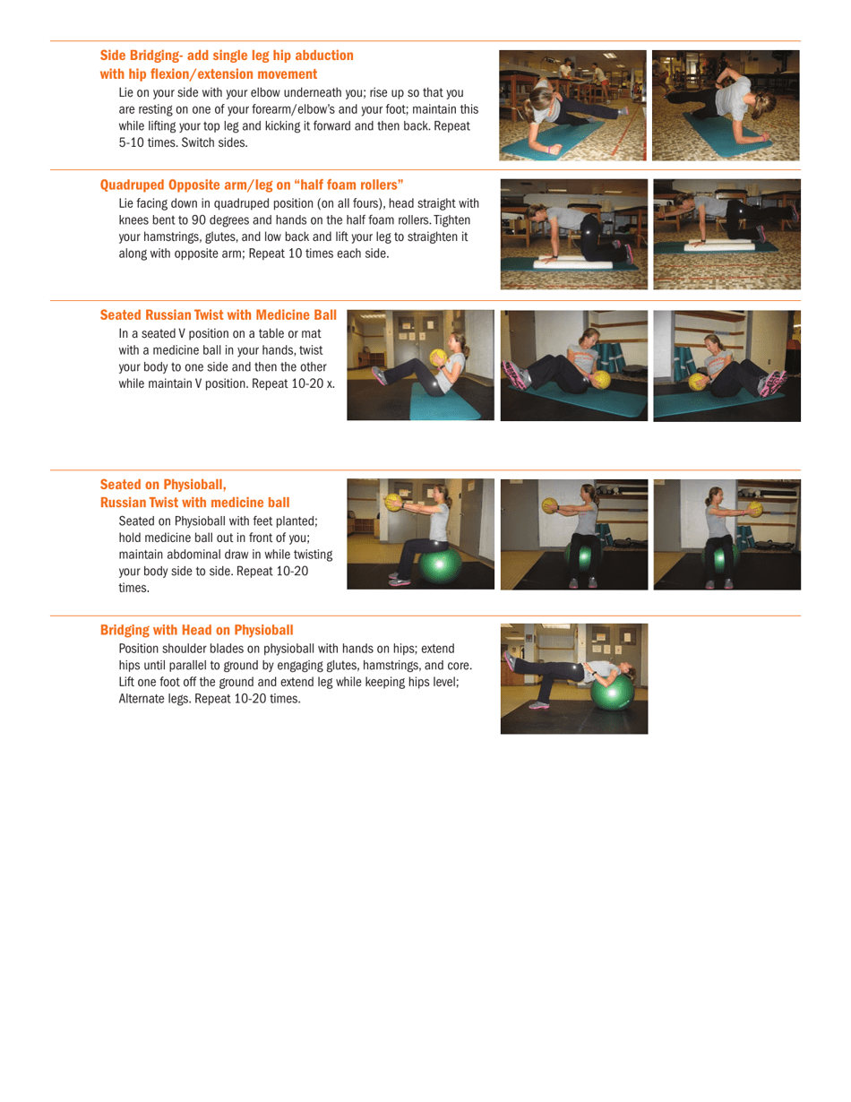Lumbar/Core Strength and Stability Exercises Download Printable PDF