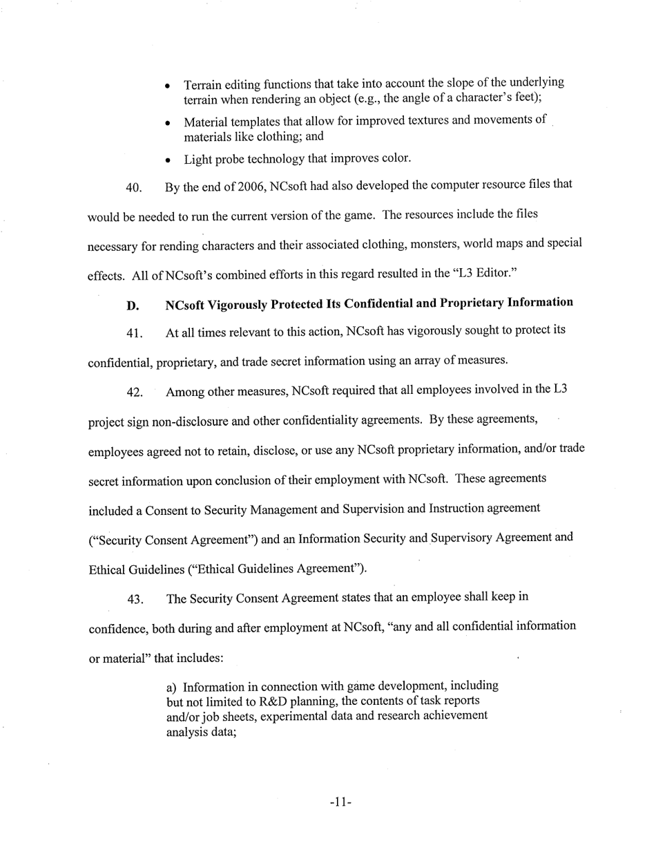 Complaint for Copyright Infringement, Misappropriation of Trade Secrets and Confidential Information, Unjust Enrichment, and Unfair Competition - New York, Page 11