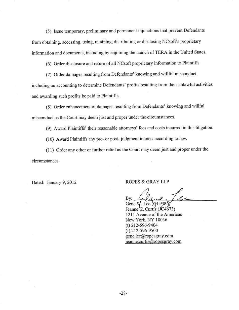 Complaint for Copyright Infringement, Misappropriation of Trade Secrets and Confidential Information, Unjust Enrichment, and Unfair Competition - New York, Page 28