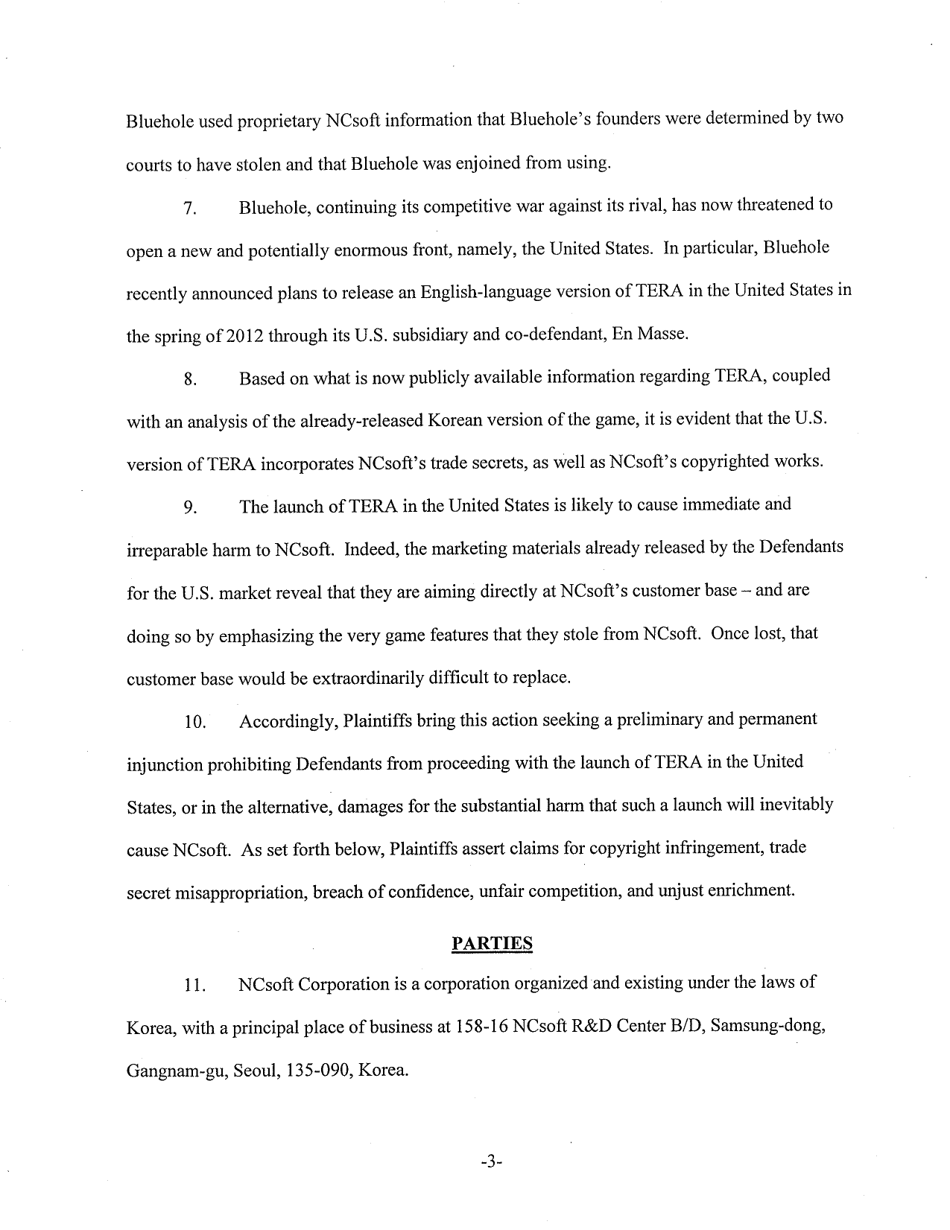 Complaint for Copyright Infringement, Misappropriation of Trade Secrets and Confidential Information, Unjust Enrichment, and Unfair Competition - New York, Page 3