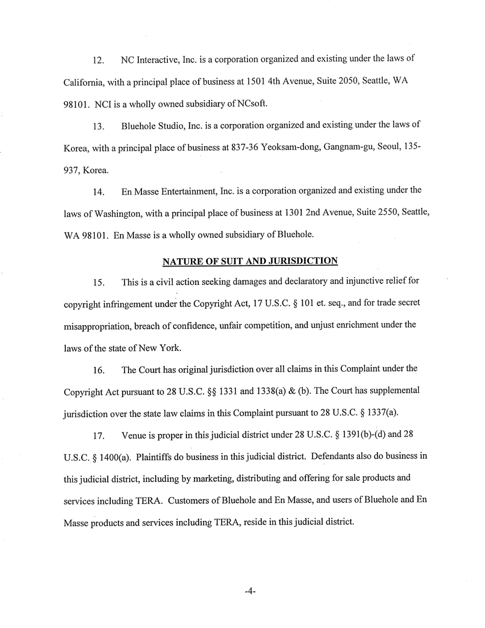 Complaint for Copyright Infringement, Misappropriation of Trade Secrets and Confidential Information, Unjust Enrichment, and Unfair Competition - New York, Page 4