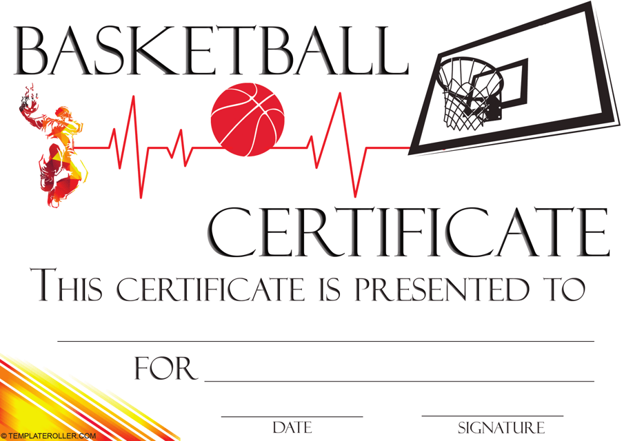 Basketball Certificate Template - White
