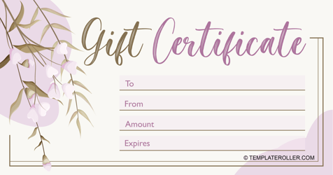 Document preview: Gift Card Template - Beige