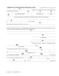 Instructions for Form CC-1515 Certificate of Release of Mechanic&#039;s Lien - Virginia, Page 2