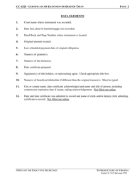 Instructions for Form CC-1525 Certificate of Extension of Deed of Trust - Virginia, Page 3