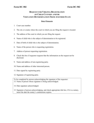 Instructions for Form DC-582 Request for Virginia Registration of Child Custody and/or Visitation Determination From Another State - Virginia, Page 2