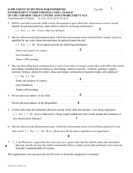 Instructions for Form DC-584 Supplement to Petition for Expedited Enforcement Under Virginia Code 20-146.29 of the Uniform Child Custody and Enforcement Act - Virginia, Page 2