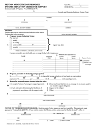 Instructions for Form DC-617 Motion and Notice of Proposed Income Deduction Income Deduction Order for Support - Virginia, Page 4