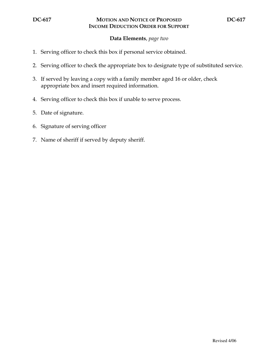 Instructions for Form DC-617 Motion and Notice of Proposed Income Deduction Income Deduction Order for Support - Virginia, Page 5
