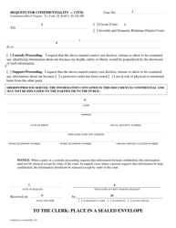 Instructions for Form DC-618 Request for Confidentiality - Civil - Virginia, Page 3