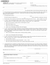 Form DC-620 Affidavit - Virginia