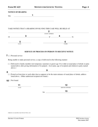Instructions for Form DC-623 Motion for Genetic Testing - Virginia, Page 4