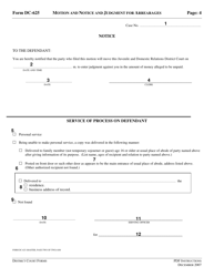 Instructions for Form DC-625 Motion and Notice and Judgment for Arrearages - Virginia, Page 4