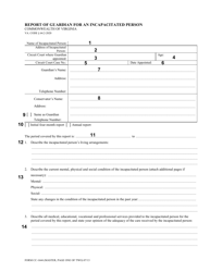 Instructions for Form CC-1644 Report of Guardian for an Incapacitated Person - Virginia, Page 2