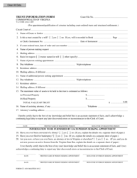 Document preview: Form CC-1654 Trust Information Form - Virginia