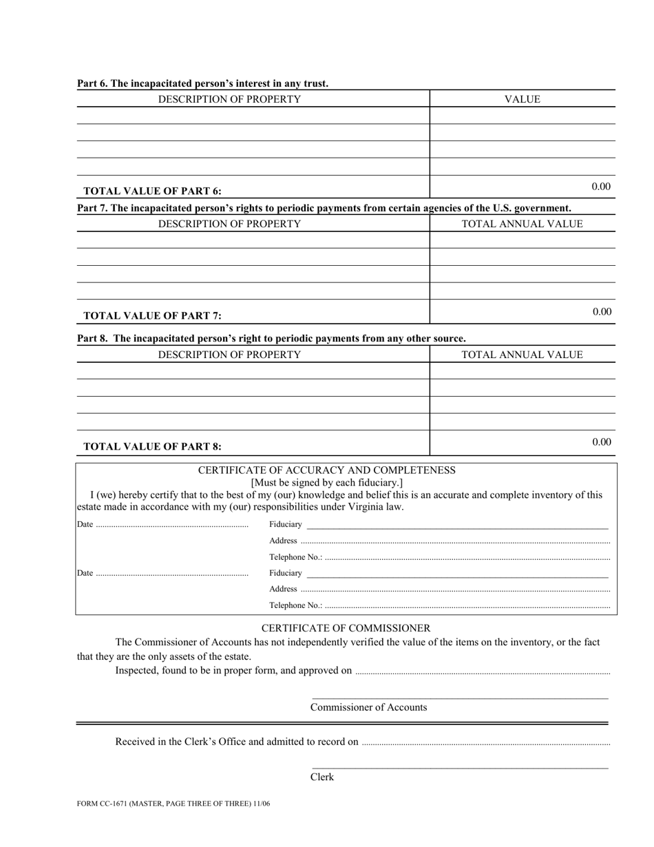 Form CC-1671 - Fill Out, Sign Online and Download Fillable PDF ...