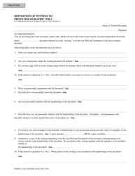 Document preview: Form CC-1602 Deposition of Witness to Prove Holographic Will - Virginia