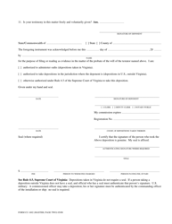Form CC-1602 Deposition of Witness to Prove Holographic Will - Virginia, Page 2