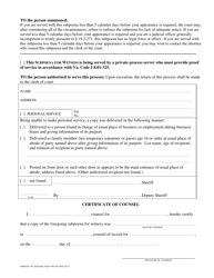 Form DC-497 Subpoena for Witness (Civil) - Attorney Issued - Virginia, Page 2