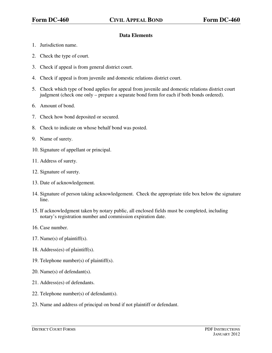 Instructions for Form DC-460 Civil Appeal Board - Virginia, Page 3