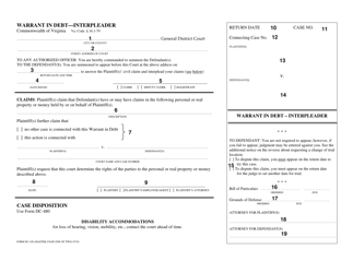 Instructions for Form DC-428 Warrant in Debt - Interpleader - Virginia, Page 2