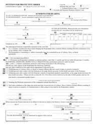 Instructions for Form DC-383 Petition for Protective Order - Virginia, Page 2