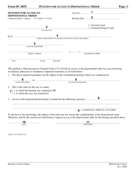 Instructions for Form DC-4035 Petition for Access to Dispositional Order - Virginia, Page 2