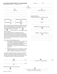Instructions for Form DC-447 Plaintiff's Bond for Levy or S Eizure - Virginia, Page 2