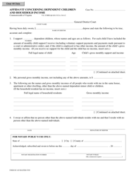 Document preview: Form DC-449 Affidavit Concerning Dependent Children and Household Income - Virginia