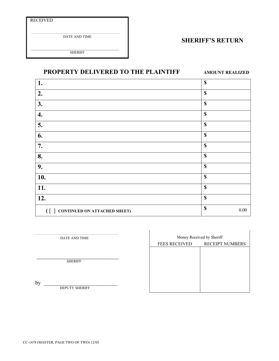 Form CC-1478 Writs of Possession and Fieri Facias in Detinue - Virginia, Page 2