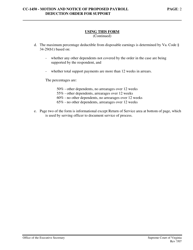 Instructions for Form CC-1450 Motion and Notice of Proposed Income Deduction Order for Support - Virginia, Page 2