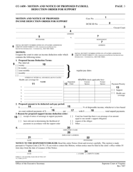 Instructions for Form CC-1450 Motion and Notice of Proposed Income Deduction Order for Support - Virginia, Page 3