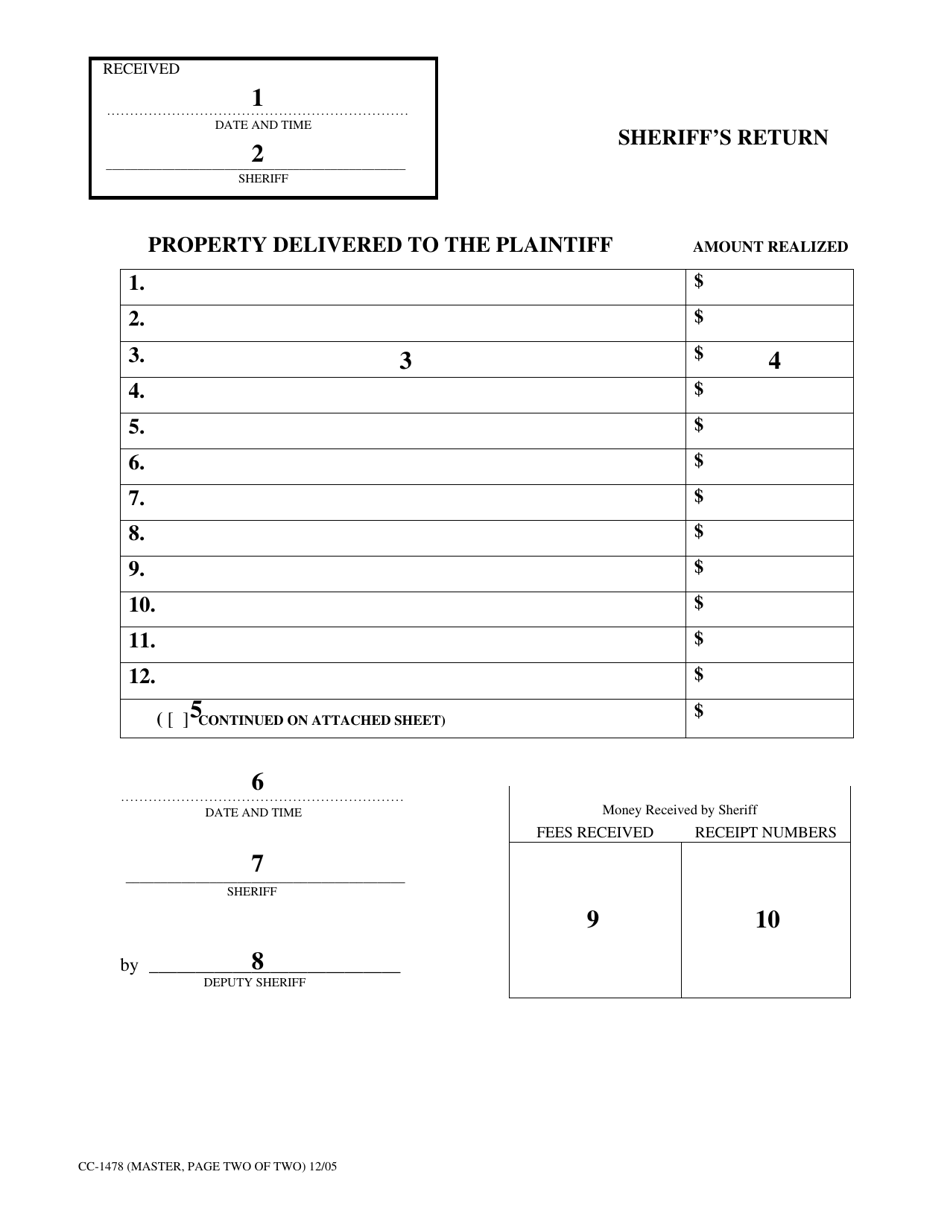 Instructions for Form CC-1478 Writs of Possession and Fieri Facias in Detinue - Virginia, Page 5