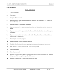 Instructions for Form CC-1337 Subpoena Duces Tecum - Virginia, Page 3