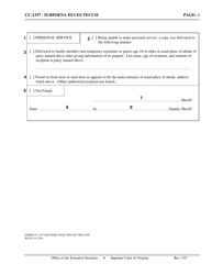 Instructions for Form CC-1337 Subpoena Duces Tecum - Virginia, Page 4