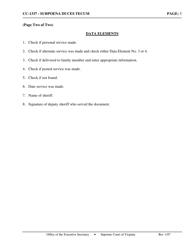 Instructions for Form CC-1337 Subpoena Duces Tecum - Virginia, Page 5